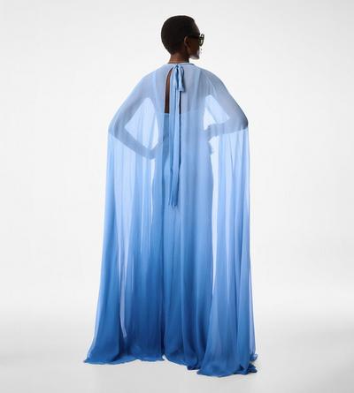 EVENING DRESS WITH KEYHOLE NECKLINE AND LONG CAPE SLEEVES image number 3