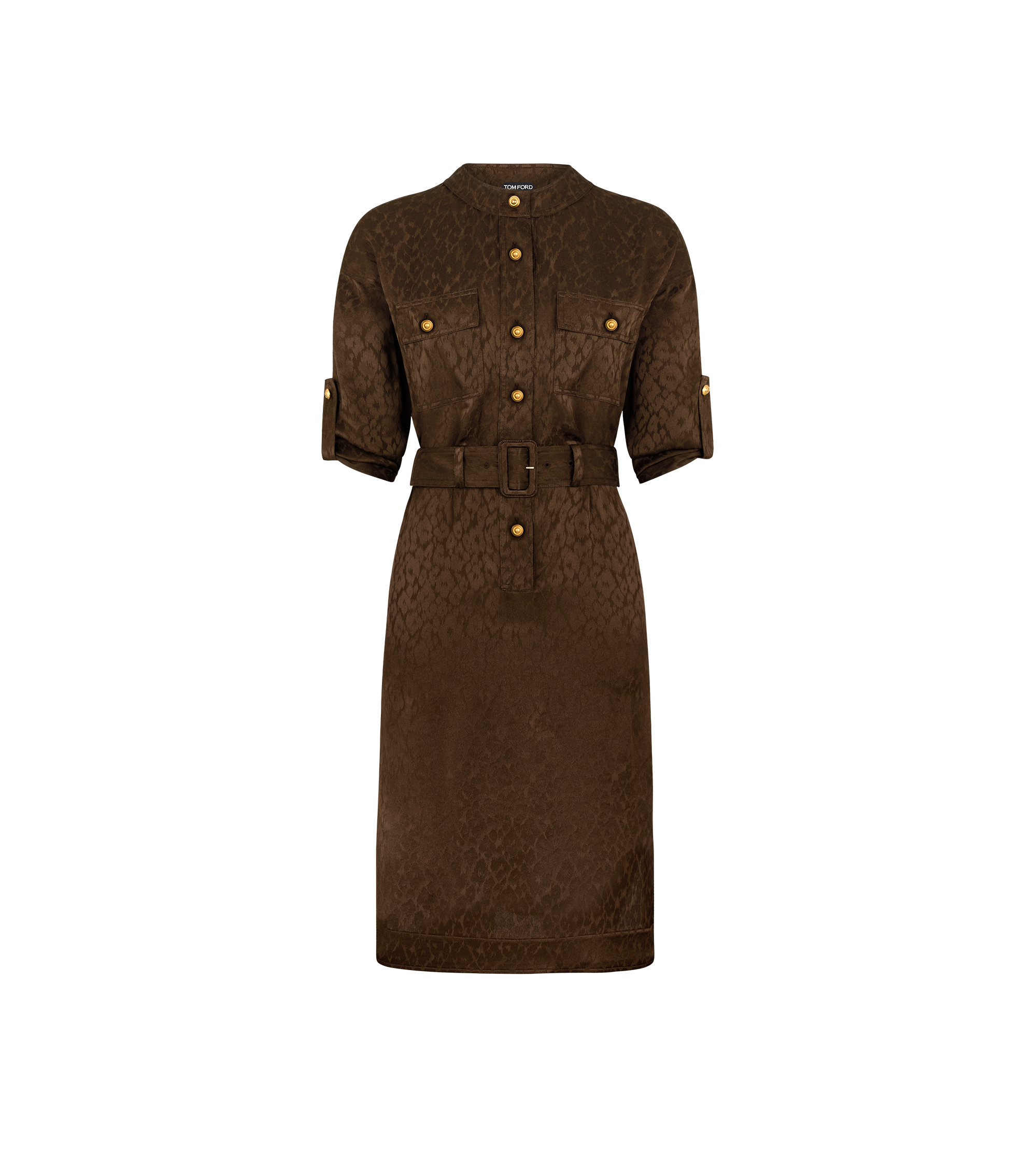 BELTED BELOW THE KNEE SHIRT DRESS