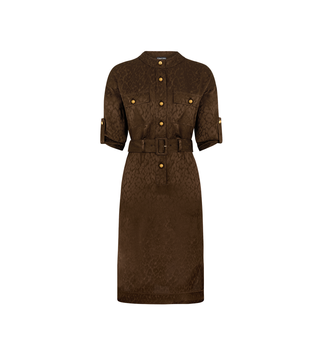 BELTED BELOW THE KNEE SHIRT DRESS image number 0