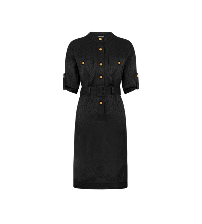 BELTED BELOW THE KNEE SHIRT DRESS