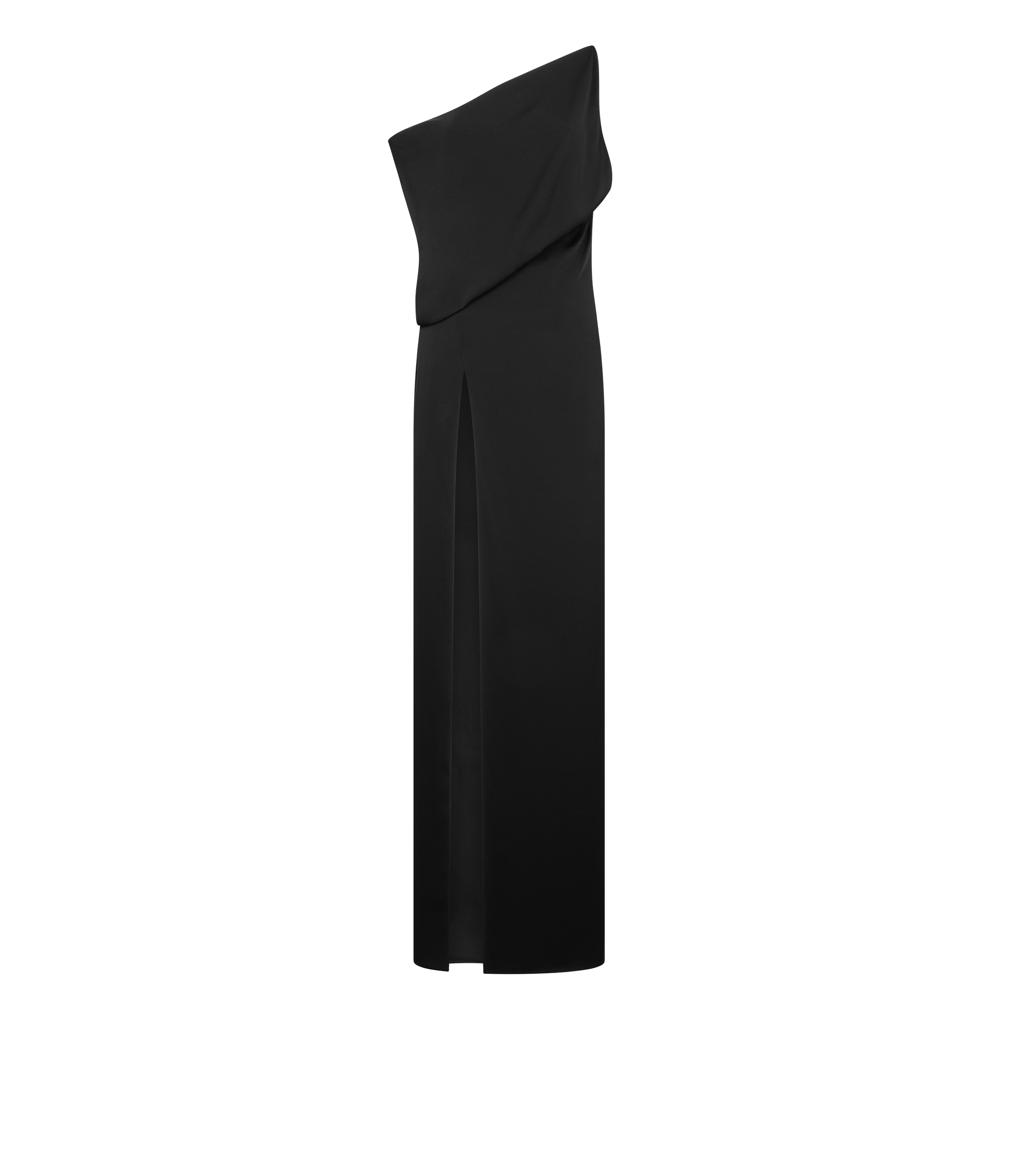 OFF THE SHOULDER EVENING DRESS WITH SIDE SLIT