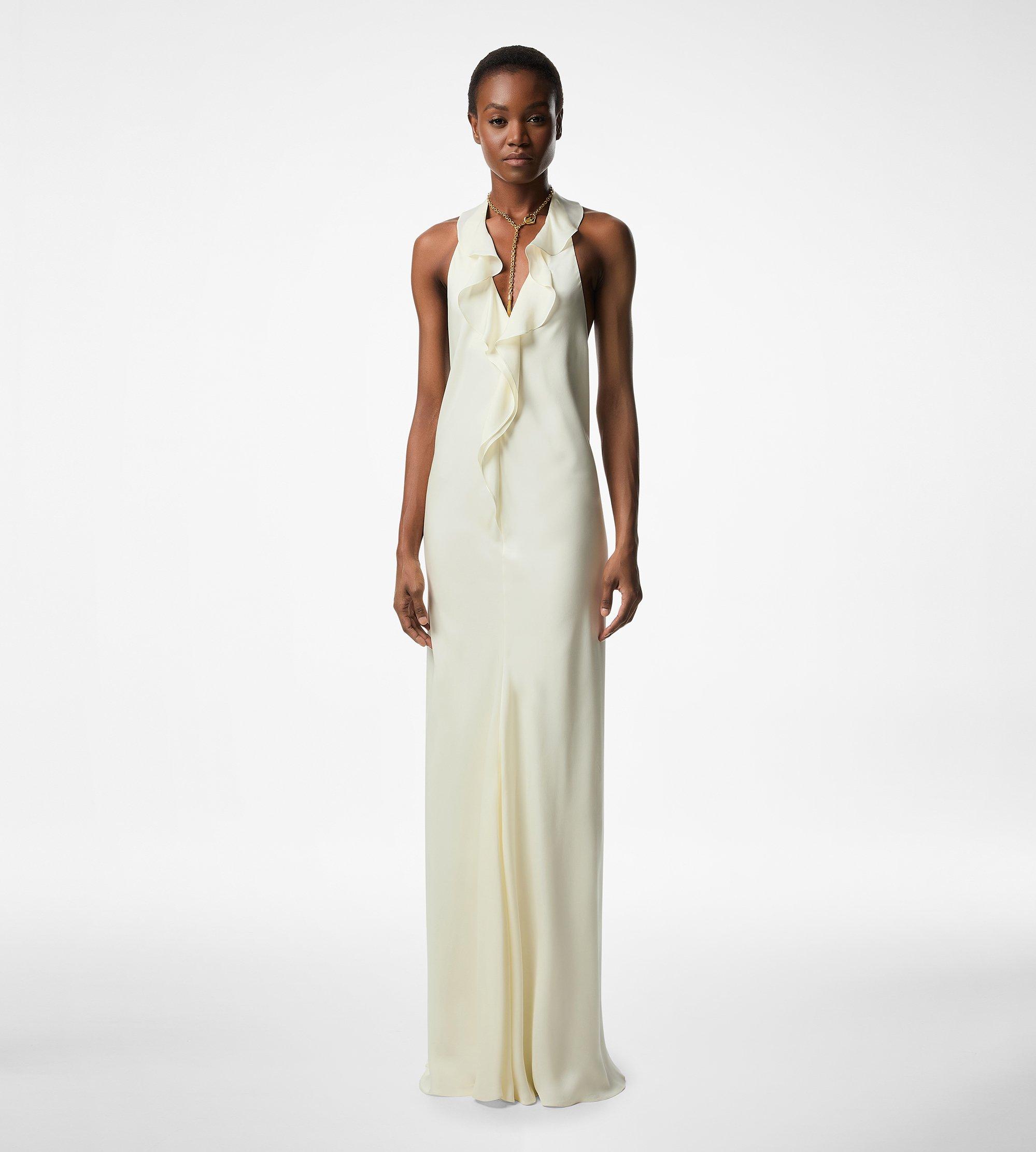 Slim halter dress【s0000007583】 ASYMMETRIC TRF HALTER DENIM DRESS - Light blue | ZARA United States