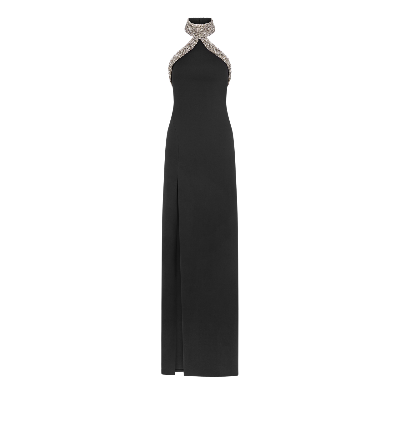 HALTERNECK EVENING DRESS WITH SIDE DEEP SLIT | Tom Ford Fashion