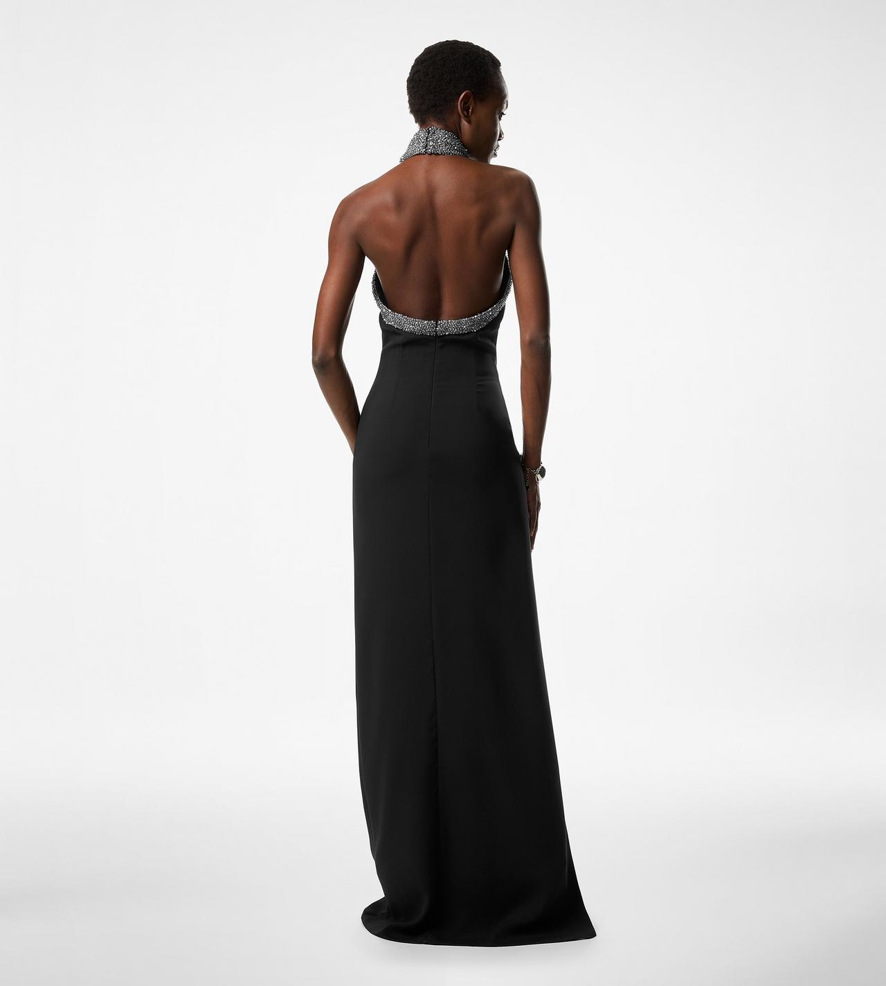 HALTERNECK EVENING DRESS WITH SIDE DEEP SLIT | Tom Ford Fashion