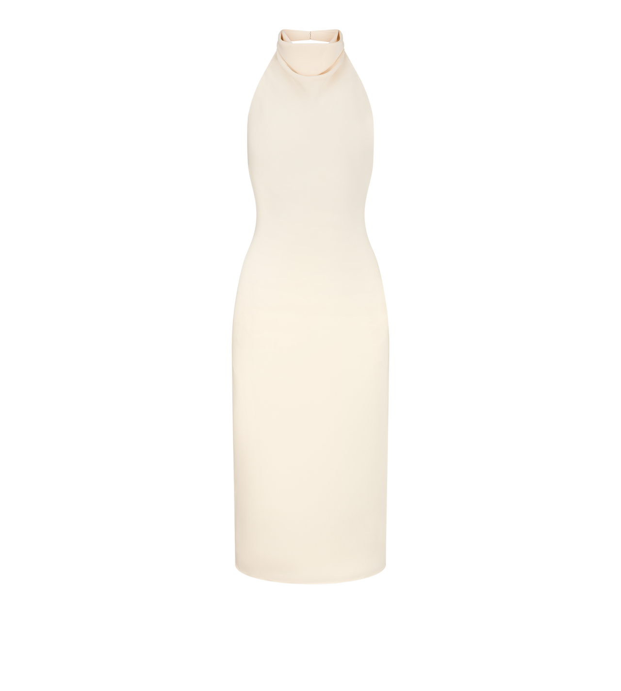 HALTERNECK SILK COCKTAIL DRESS WITH OPEN BACK image number 0