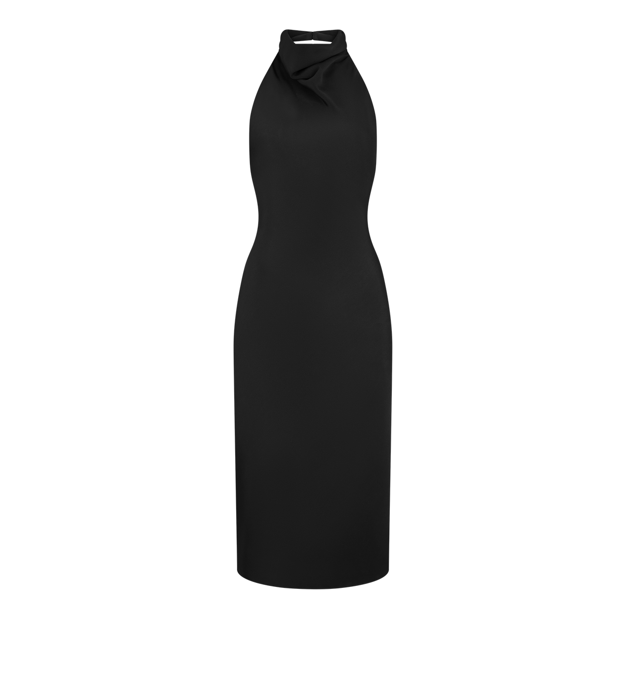 HALTERNECK SILK COCKTAIL DRESS WITH OPEN BACK image number 0