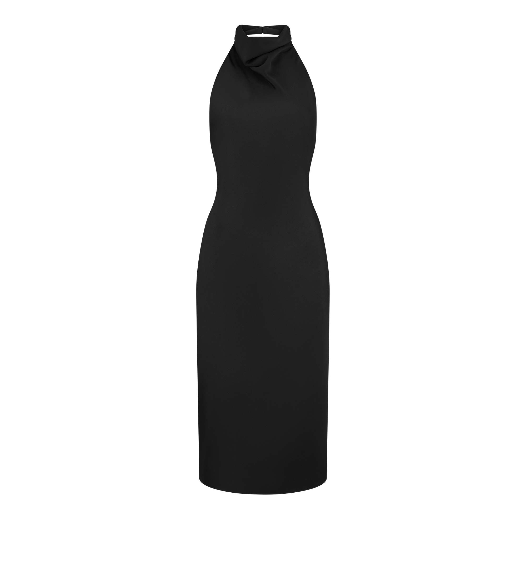 HALTERNECK SILK COCKTAIL DRESS WITH OPEN BACK