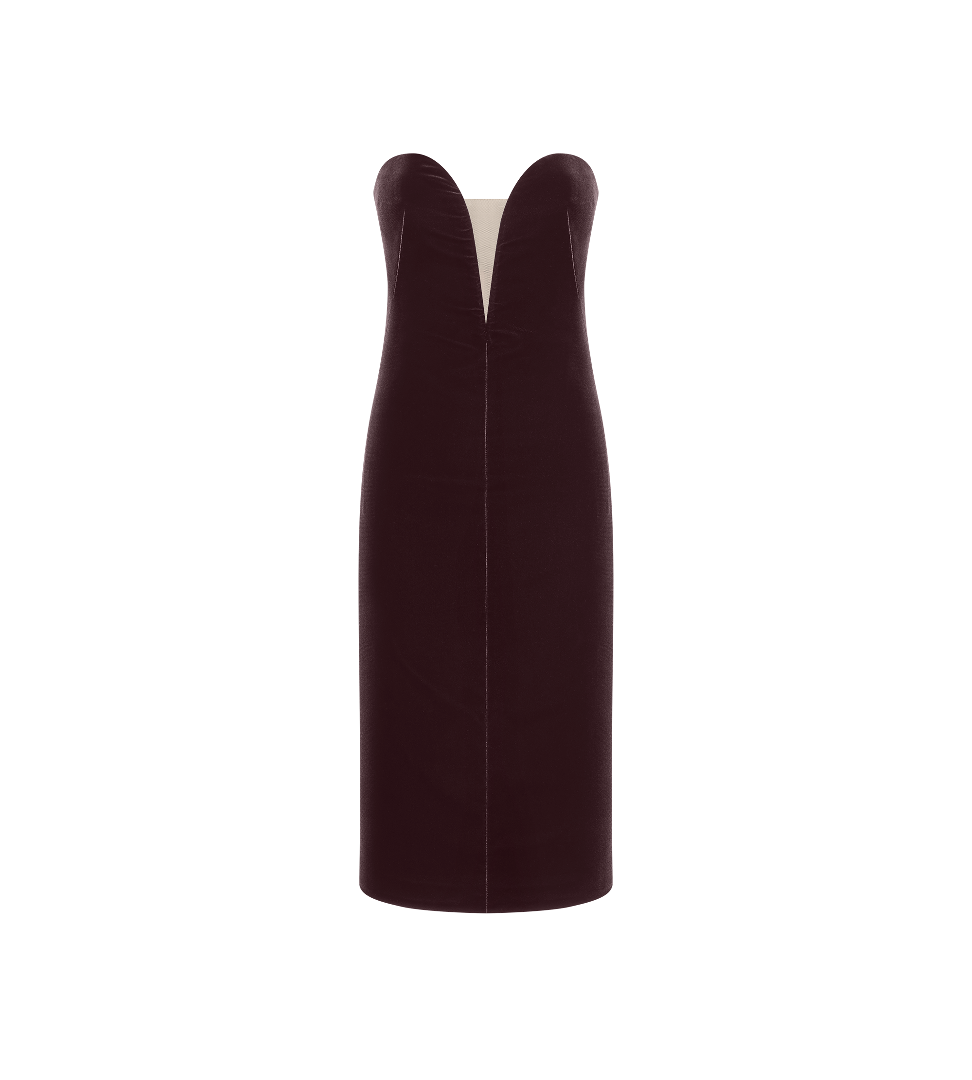 STRAPLESS VELVET COCKTAIL DRESS