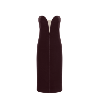 STRAPLESS VELVET COCKTAIL DRESS image number 0