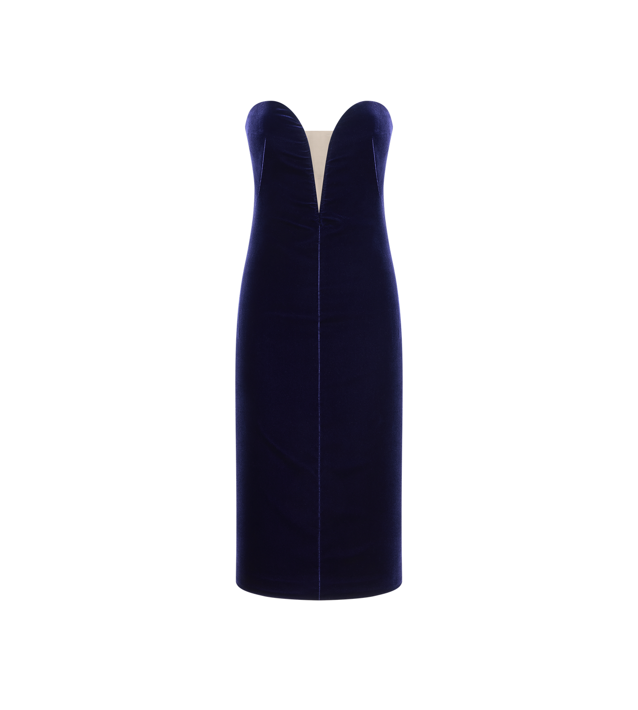 TOM FORD VELVET PURPLE BLUE ABITO DA COCKTAIL SENZA SPALLINE IN VELLUTO