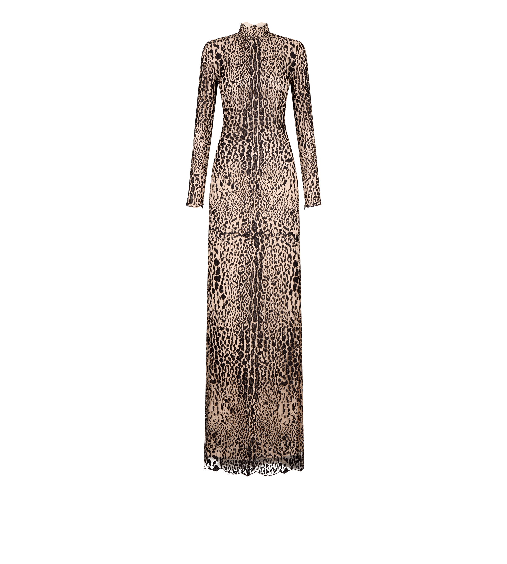 LONG SLEEVE MOCK NECK EVENING DRESS