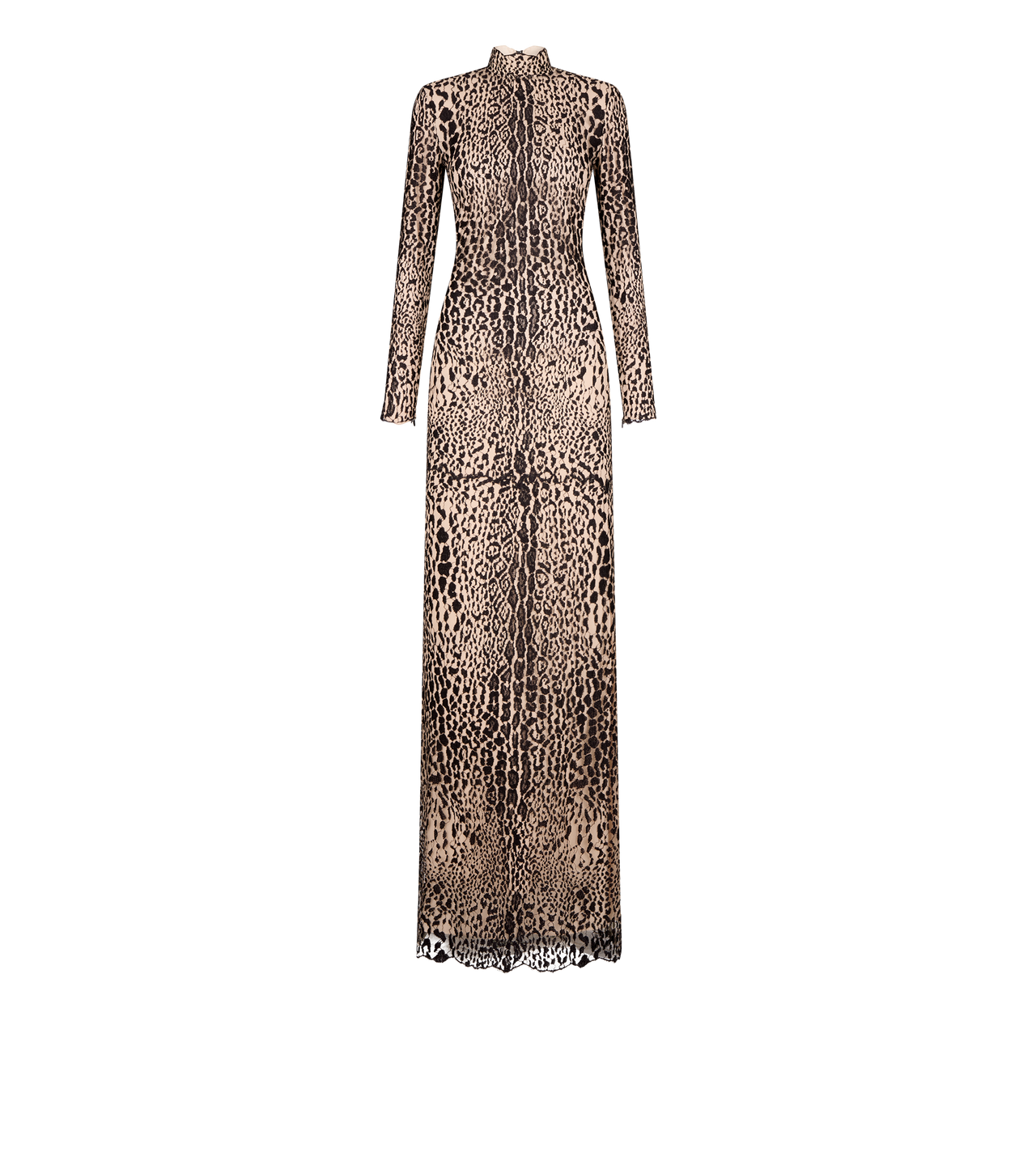 LONG SLEEVE MOCK NECK EVENING DRESS image number 0
