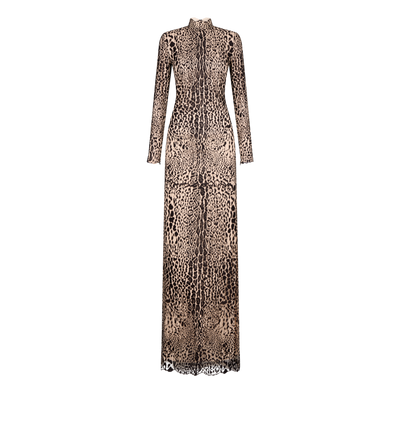 LONG SLEEVE MOCK NECK EVENING DRESS image number 0