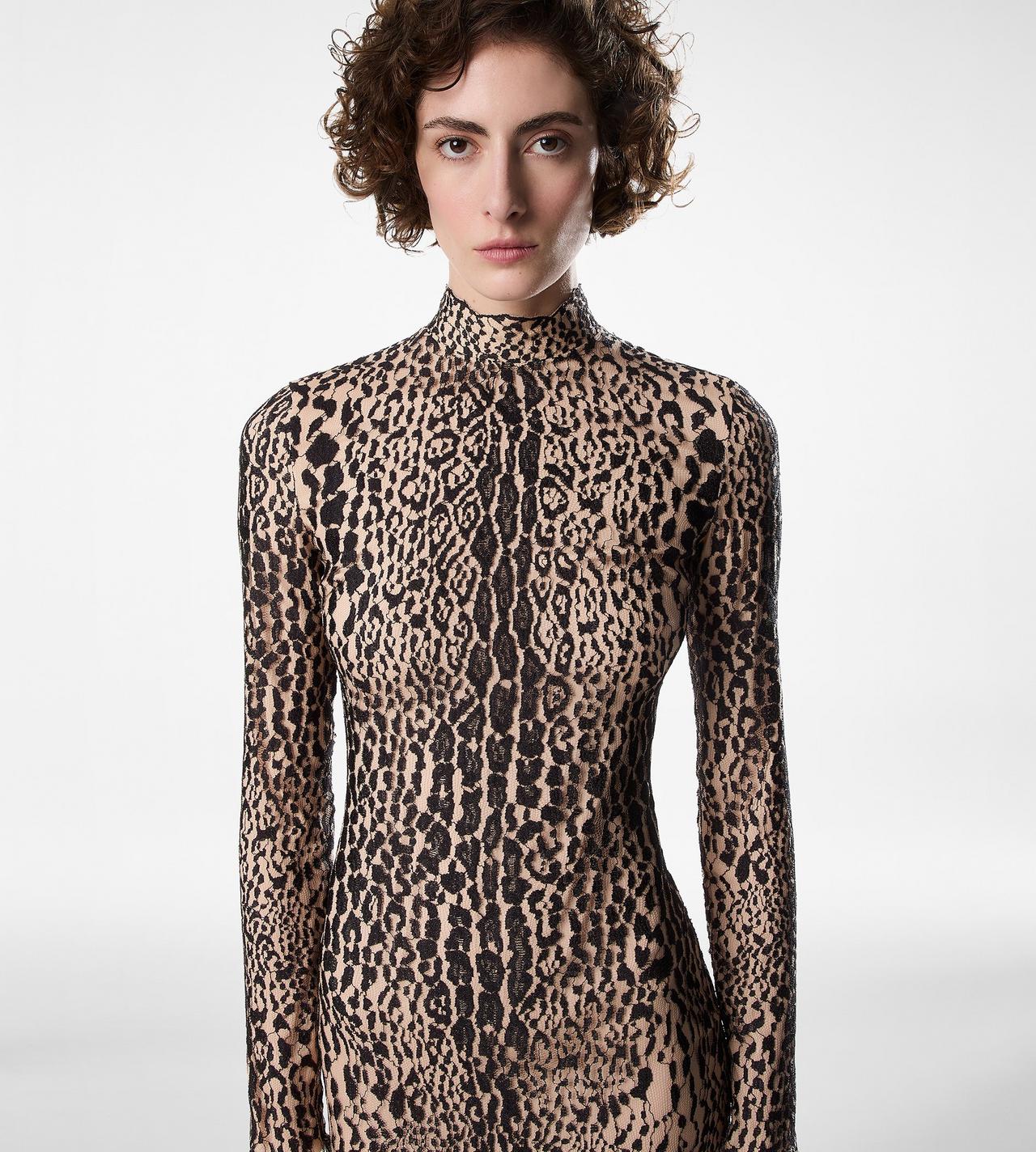 LONG SLEEVE MOCK NECK EVENING DRESS image number 1
