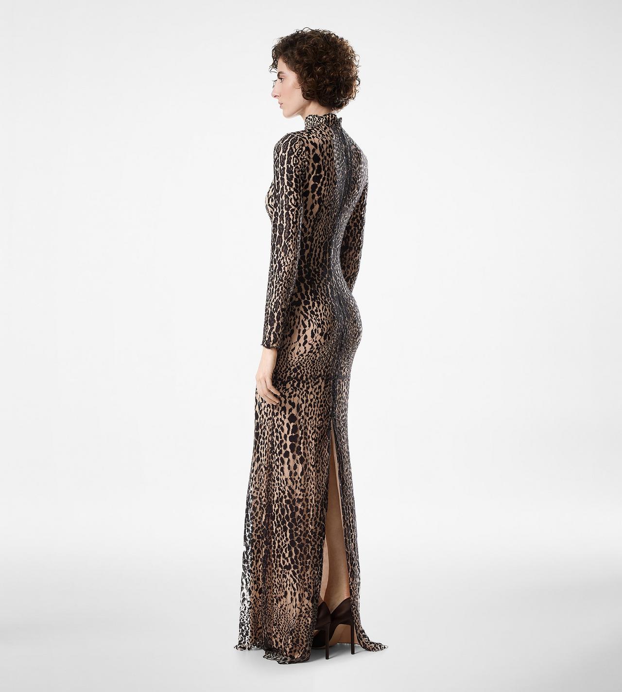 LONG SLEEVE MOCK NECK EVENING DRESS image number 3