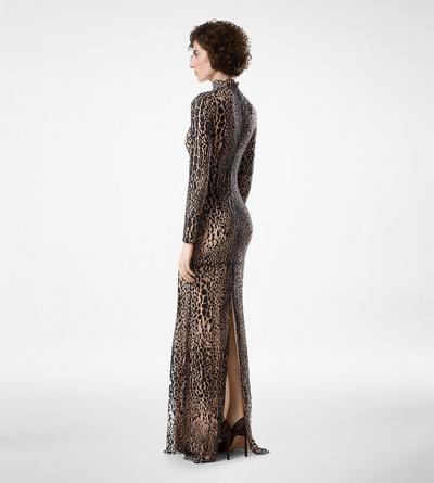 LONG SLEEVE MOCK NECK EVENING DRESS image number 3