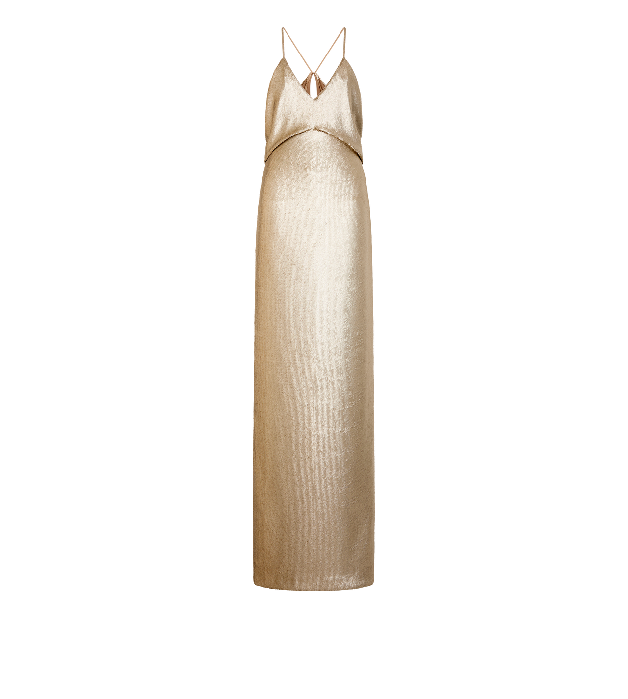 SEQUIN EMBROIDERY V-NECK EVENING DRESS WITH CUT OUT image number 0