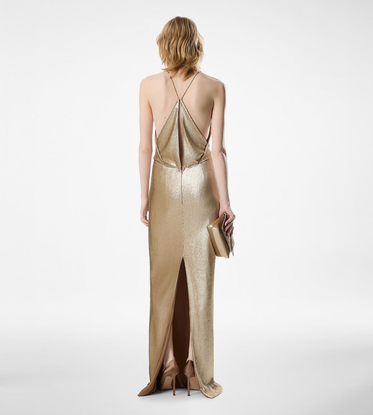 SEQUIN EMBROIDERY V-NECK EVENING DRESS WITH CUT OUT image number 2