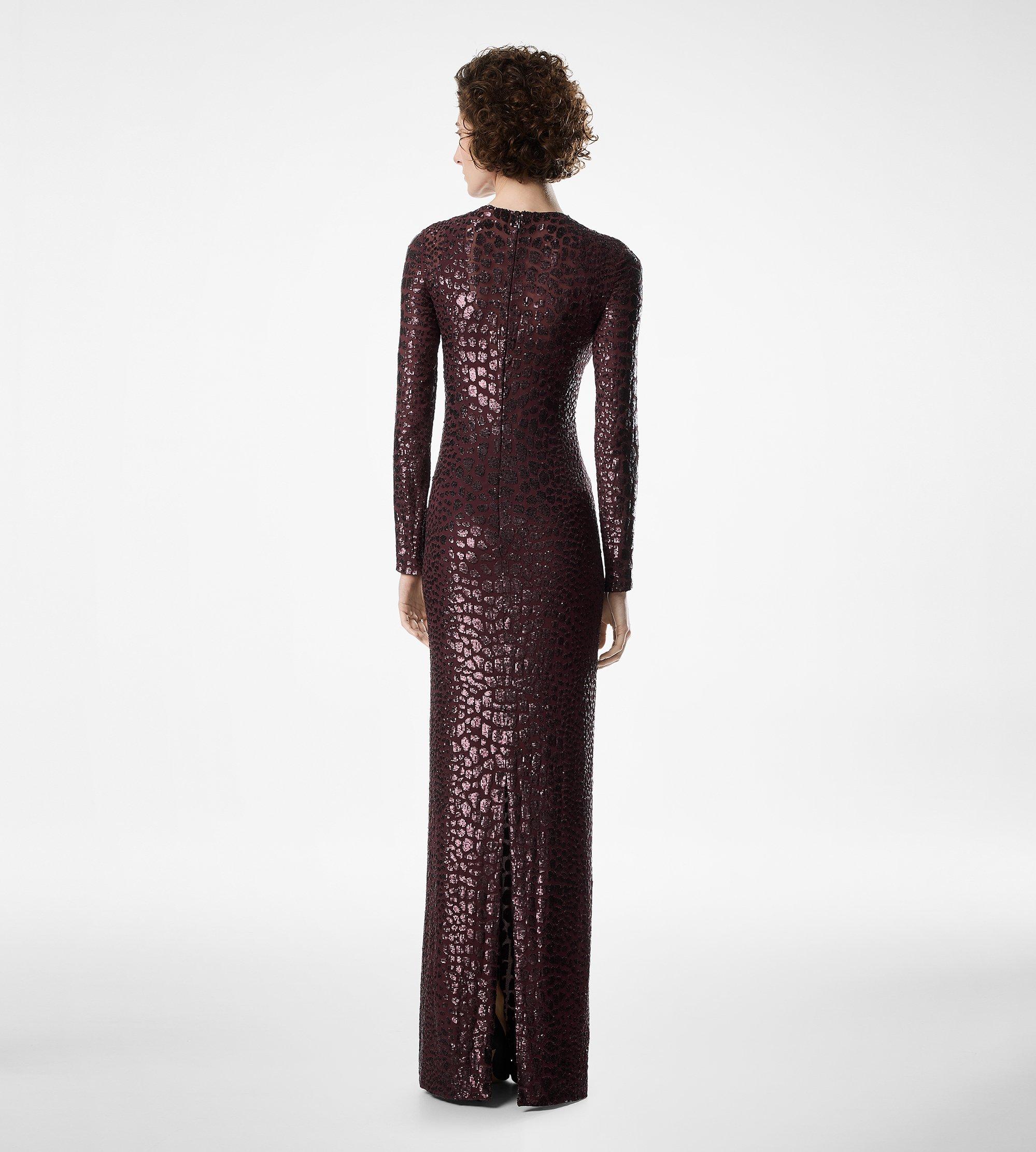 EMBROIDERED CROC EFFECT LONG SLEEVE EVENING DRESS | TOM FORD Fashion