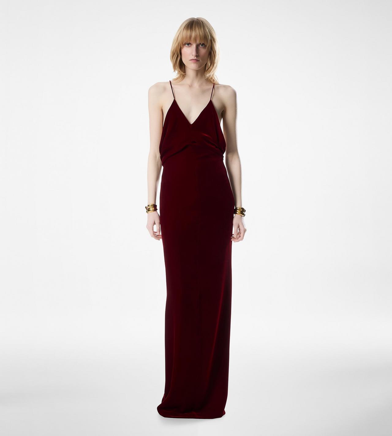 V-NECK EVENING DRESS WITH CUT OUT image number 2