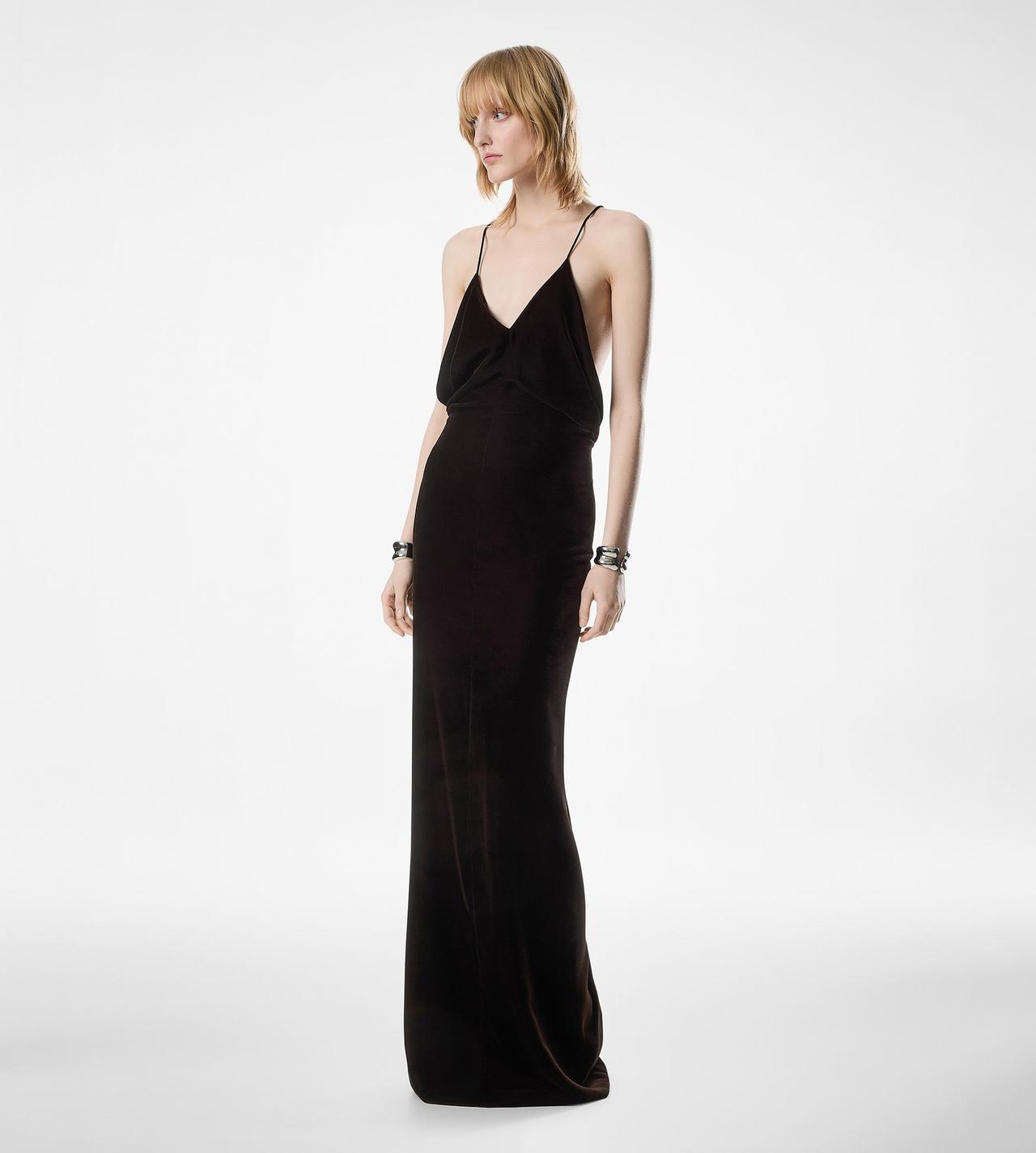 V-NECK EVENING DRESS WITH CUT OUT image number 1