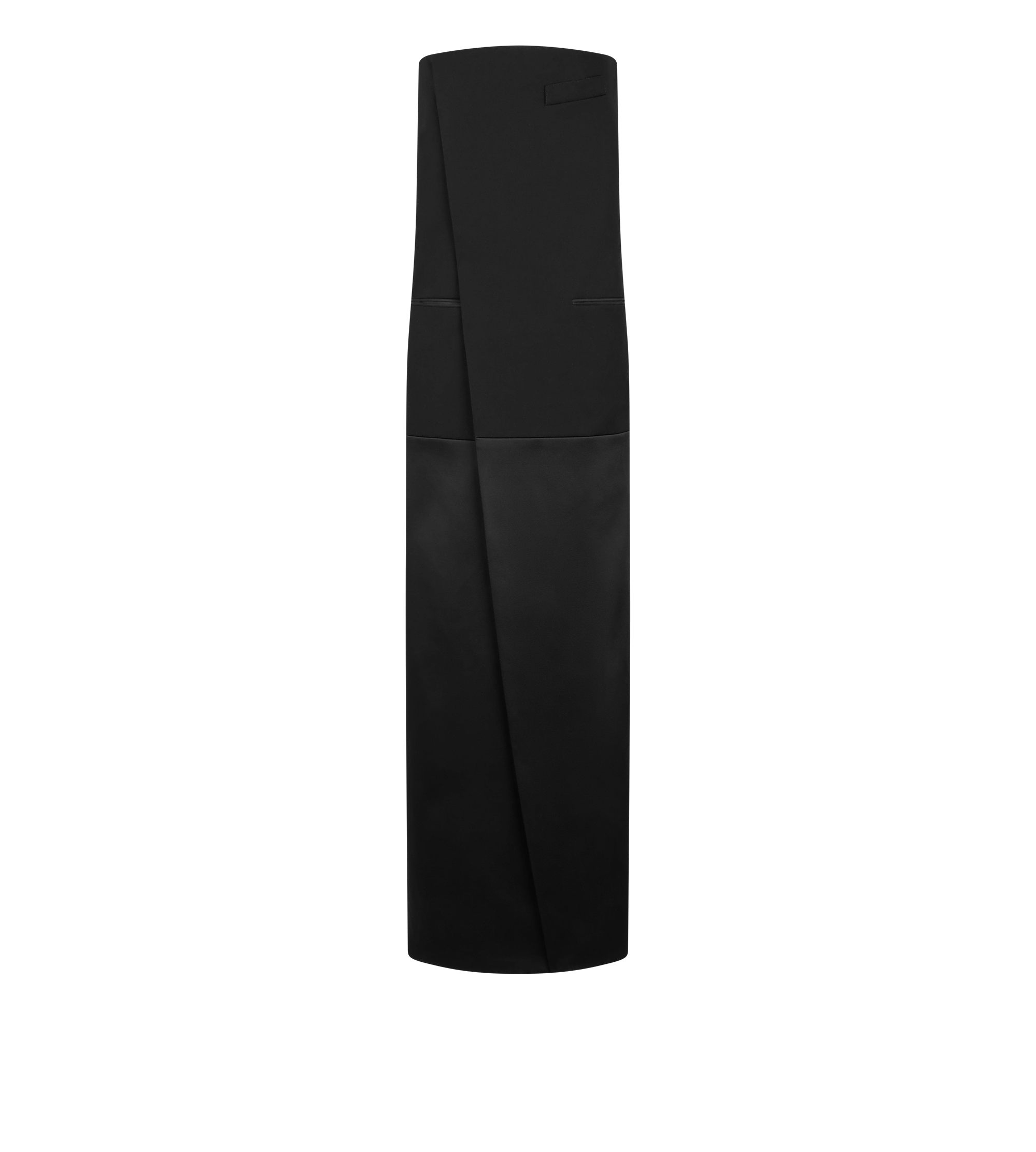 SHARP WOOL STRAPLESS EVENING DRESS