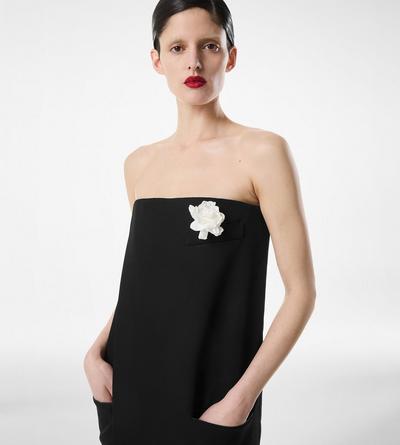SHARP WOOL STRAPLESS EVENING DRESS image number 1
