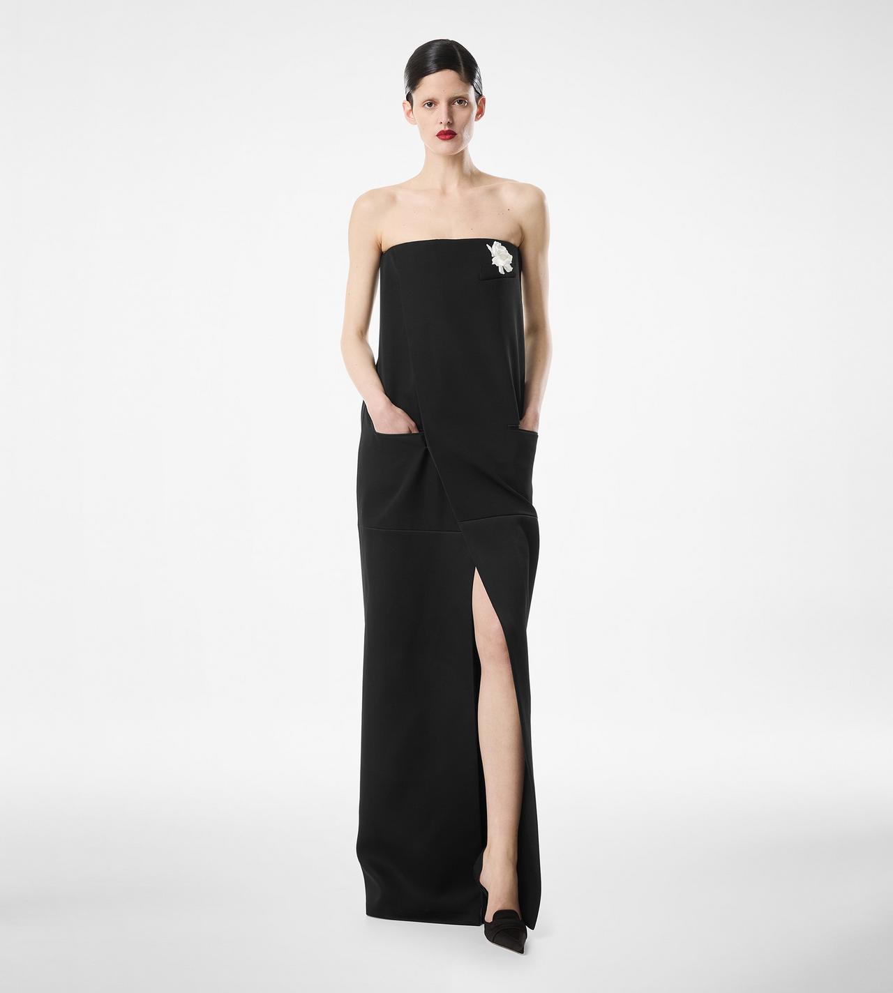 SHARP WOOL STRAPLESS EVENING DRESS image number 2