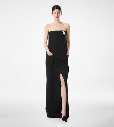 SHARP WOOL STRAPLESS EVENING DRESS image number 2