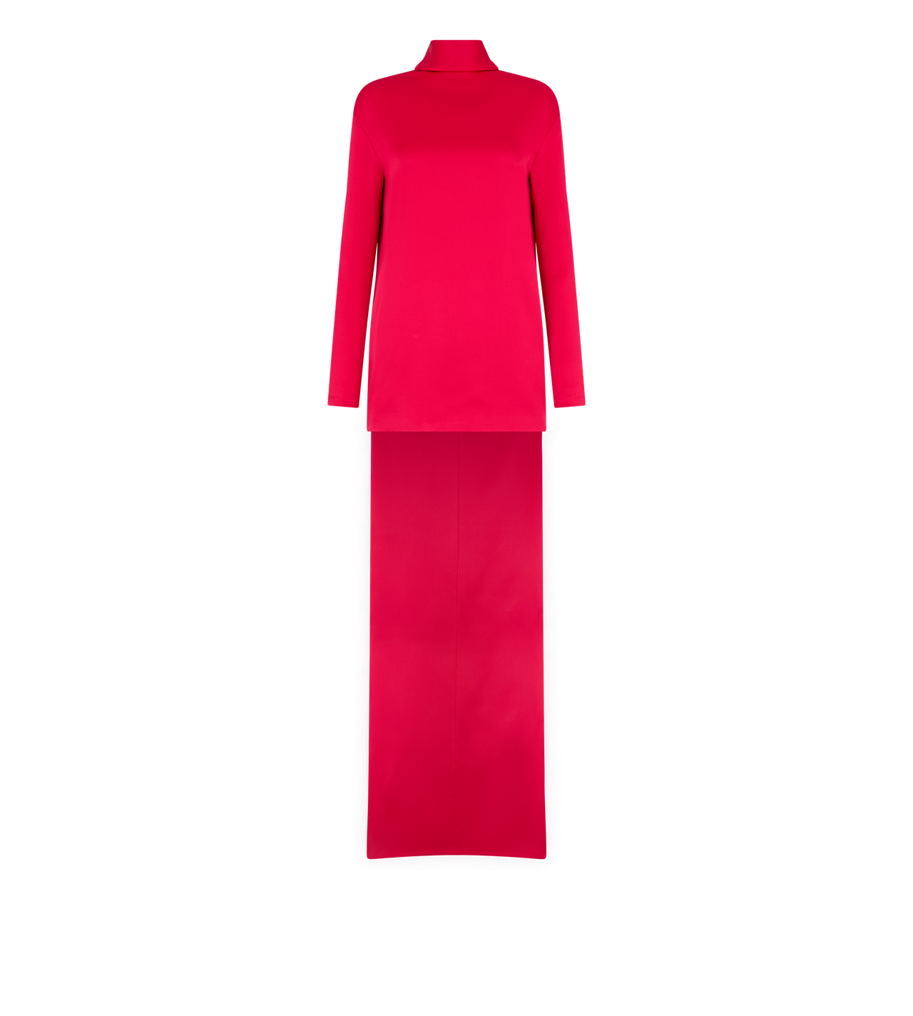 SHINY CREPE MOCK NECK COCKTAIL DRESS image number 0