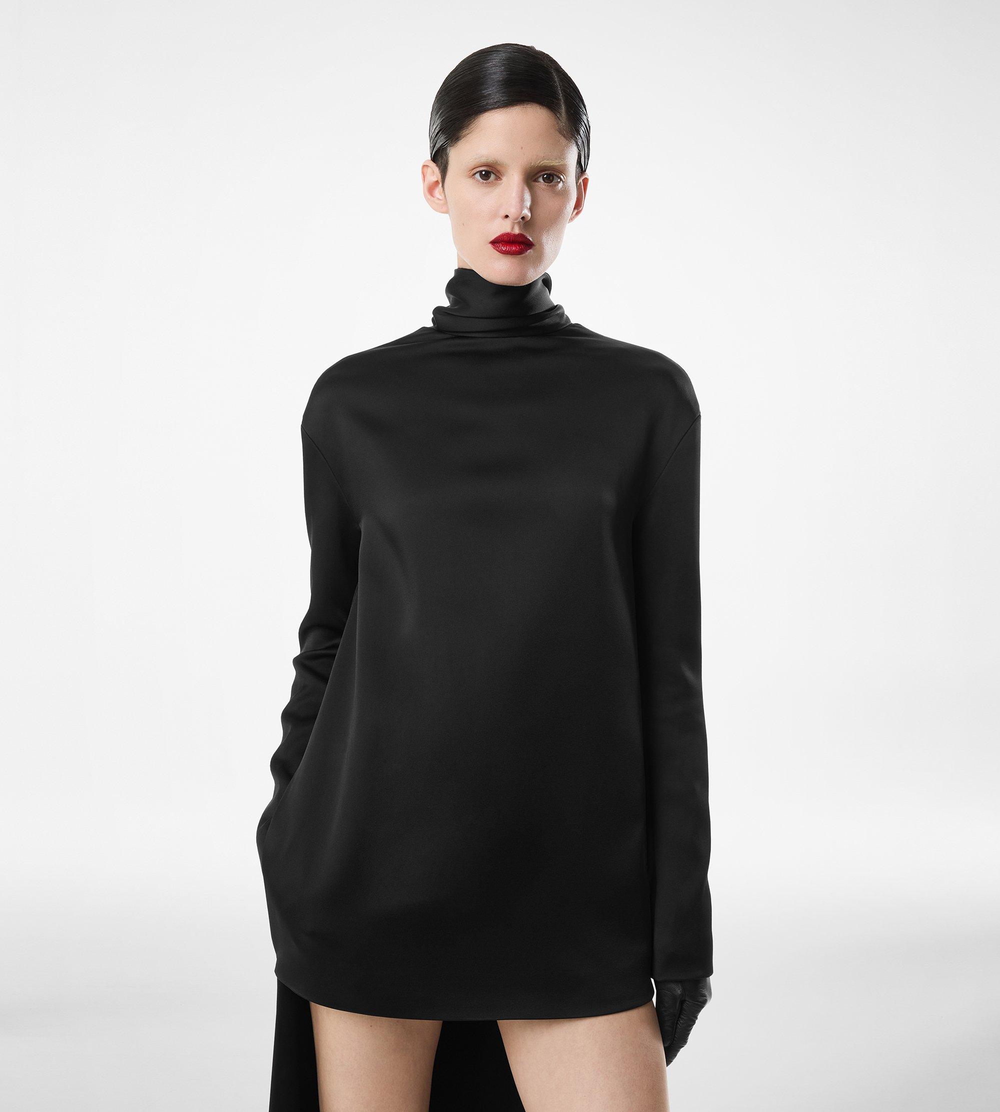 トップス SLY SHIRRING MOCK NECK DRESS SHINY CREPE MOCK NECK COCKTAIL DRESS | TOM FORD Fashion