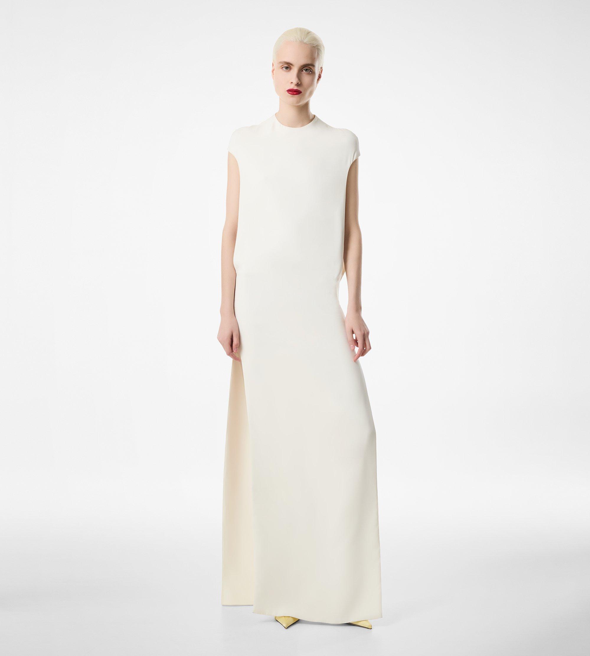 SILK DOUBLE GEORGETTE STRETCH EVENING DRESS
