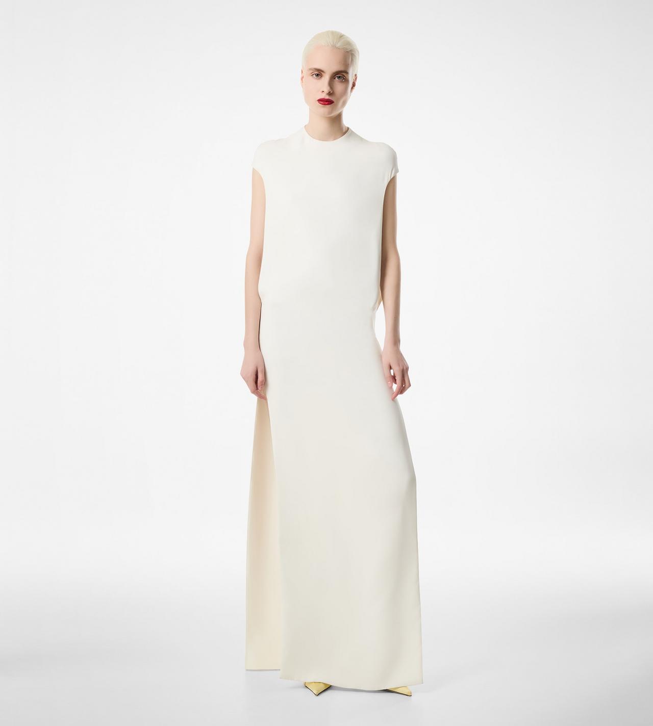 SILK DOUBLE GEORGETTE STRETCH EVENING DRESS image number 2