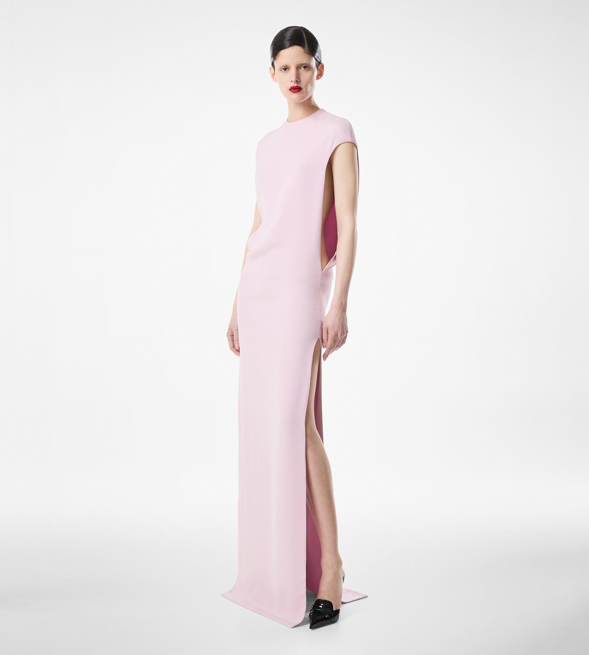 SILK DOUBLE GEORGETTE STRETCH EVENING DRESS