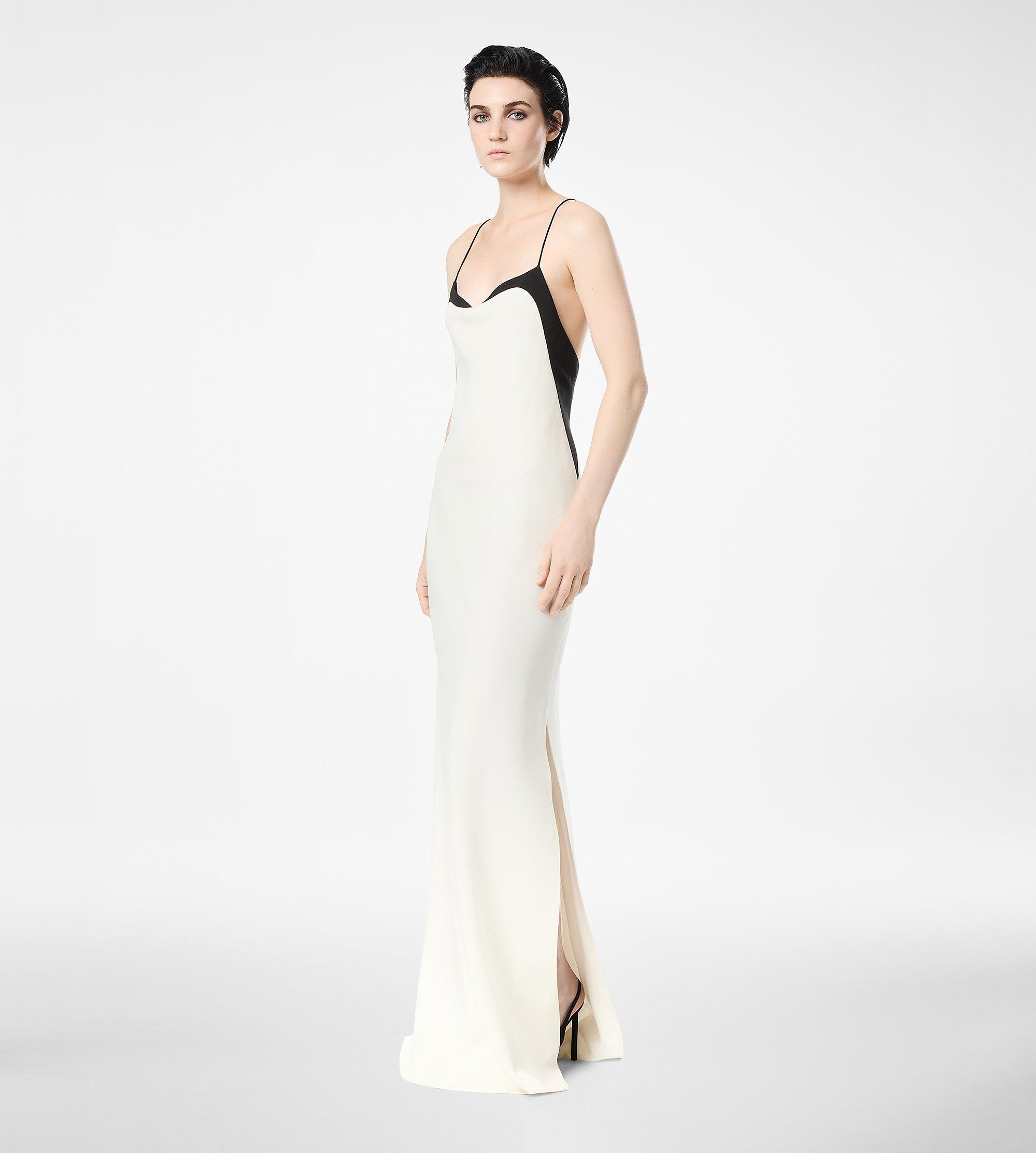 Tom Ford - Stretch Silk Camisole Evening Dress in Chalk and Black for Women - Size 34