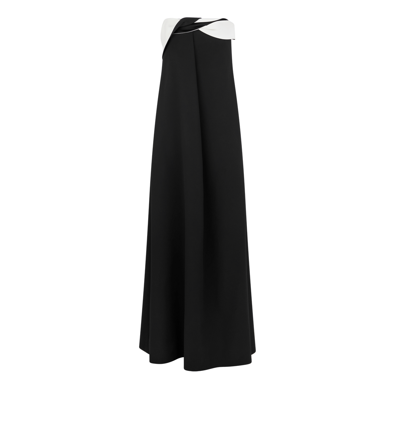 CREPE SATIN DRAPED ASYMMETRIC EVENING DRESS image number 0