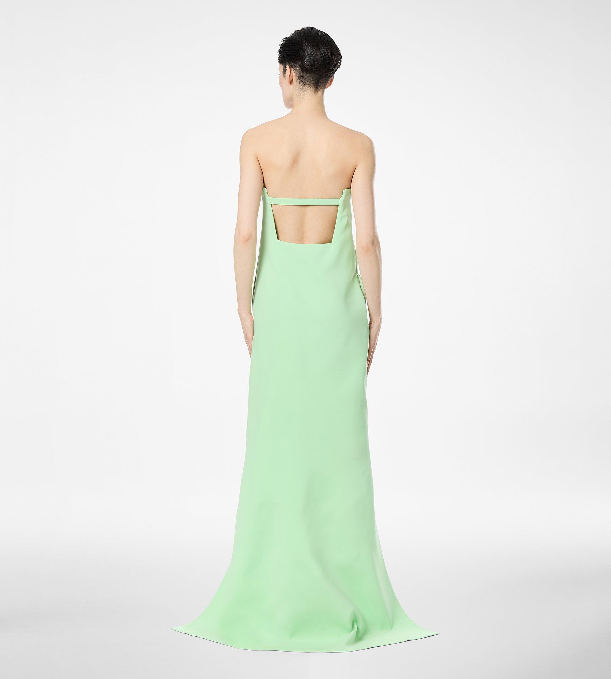 DOUBLE GEORGETTE STRETCH SILK ASYMMETRIC STRAPLESS COCKTAIL DRESS