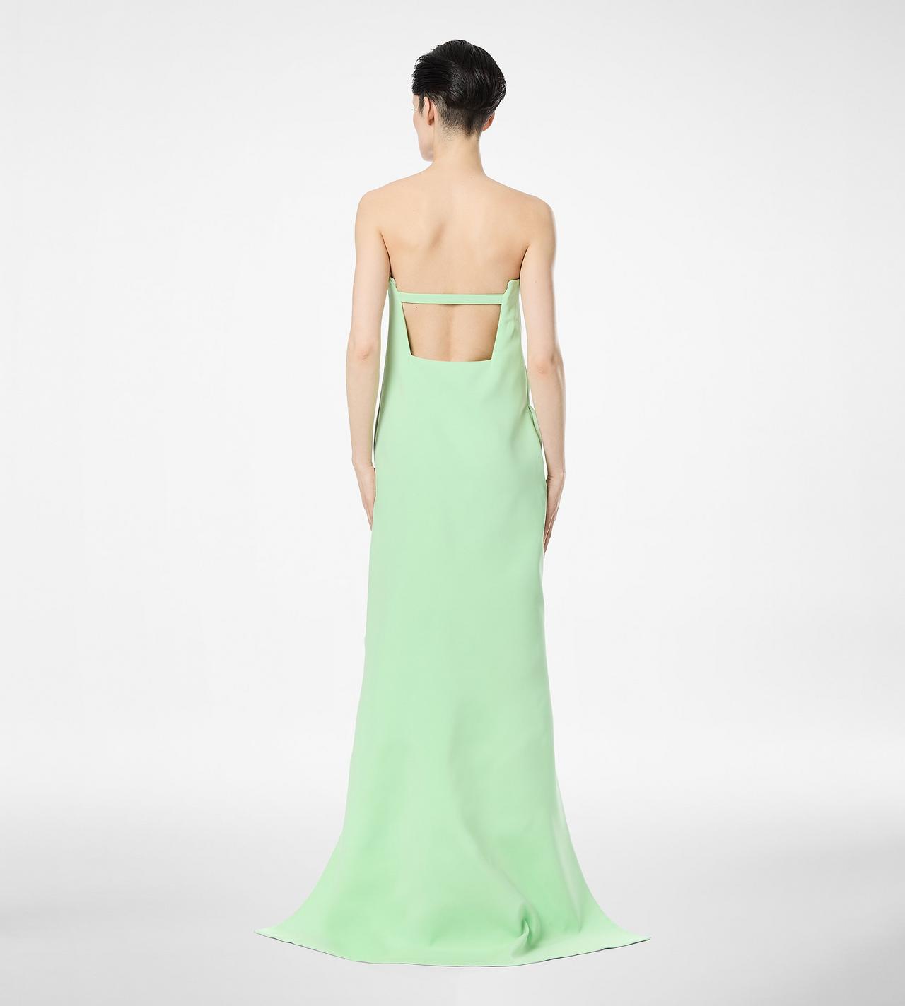 DOUBLE GEORGETTE STRETCH SILK ASYMMETRIC STRAPLESS COCKTAIL DRESS image number 3
