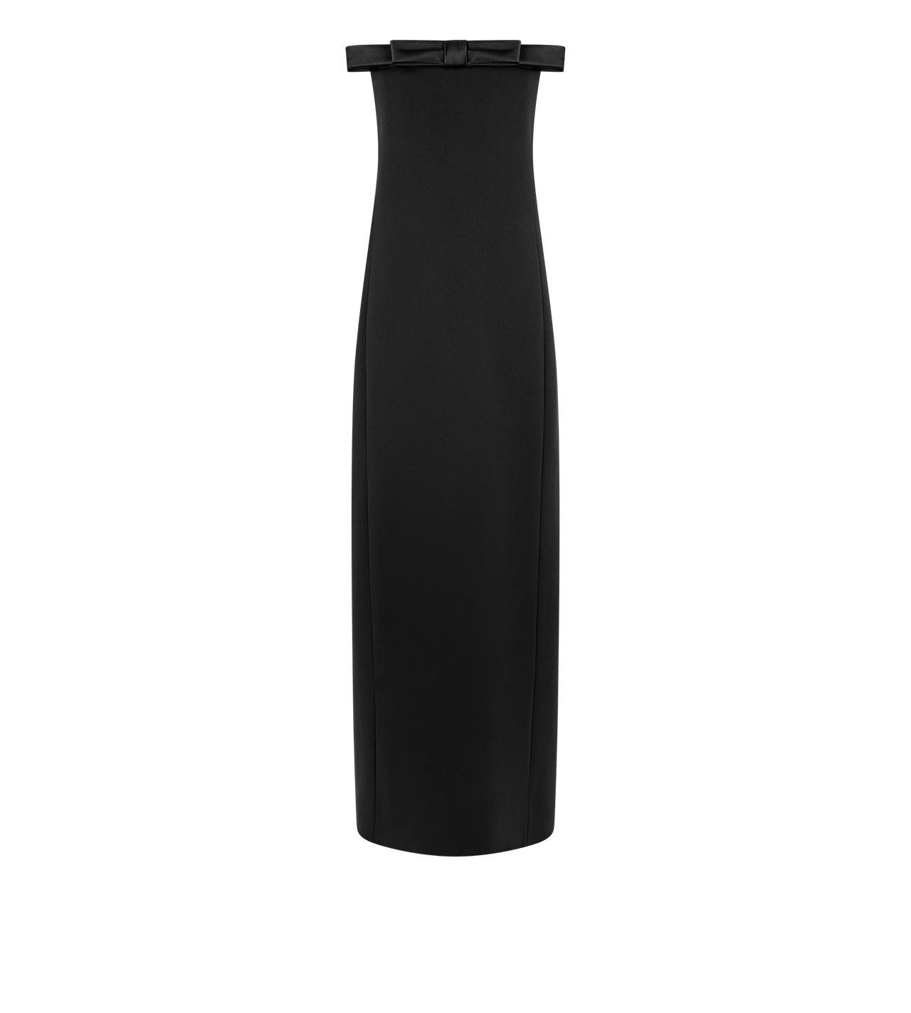 HEAVY CREPE ENVERS SATIN STRAPLESS COCKTAIL DRESS WITH BOW DETAIL image number 0