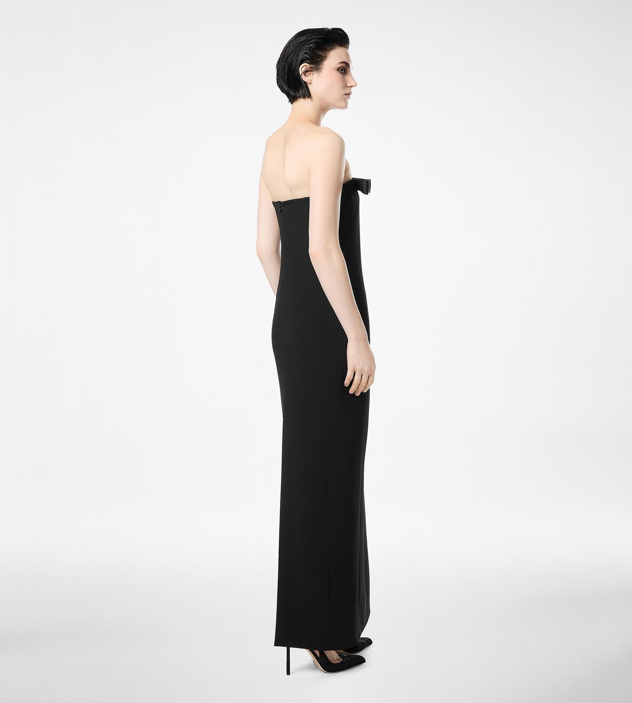 HEAVY CREPE ENVERS SATIN STRAPLESS COCKTAIL DRESS WITH BOW DETAIL image number 3