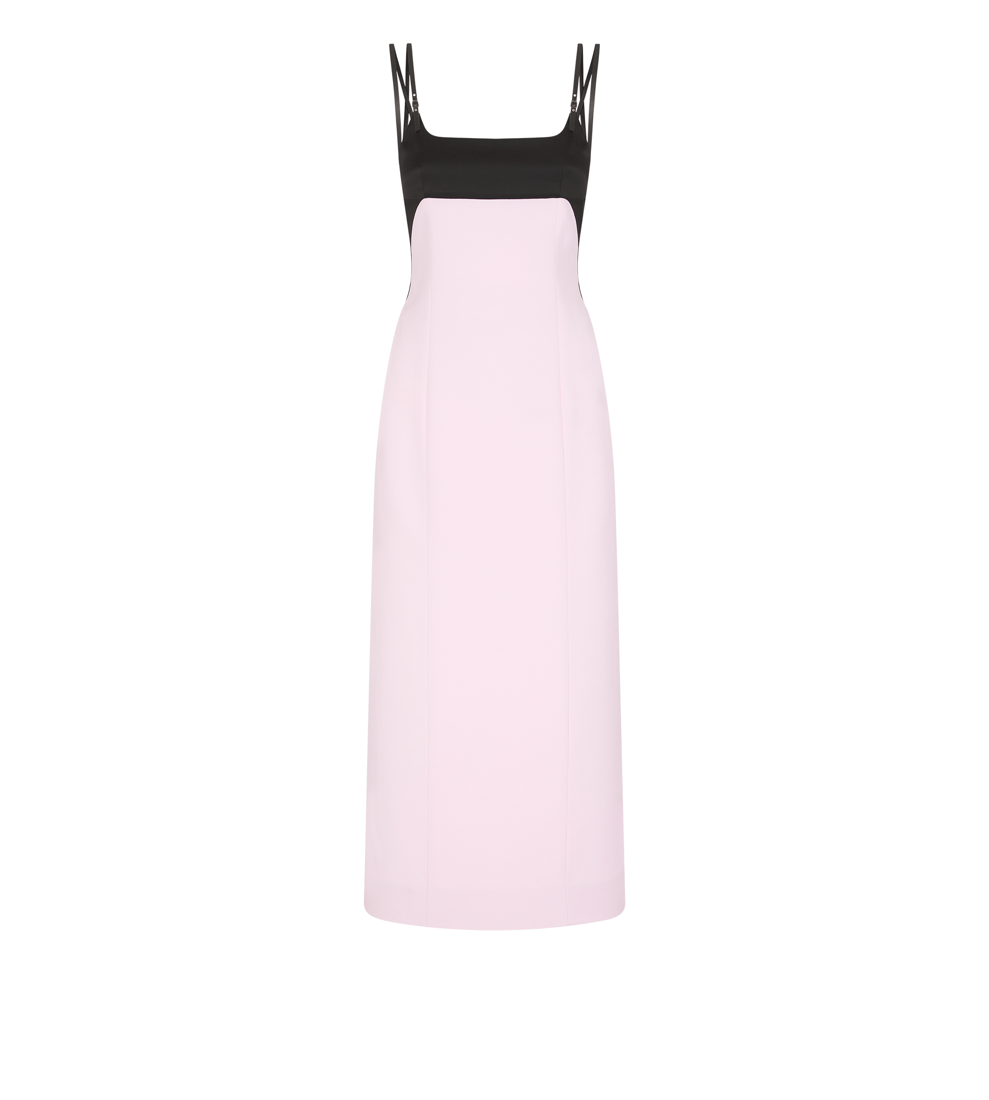 PENCIL DRESS WITH LEATHER STRAPS