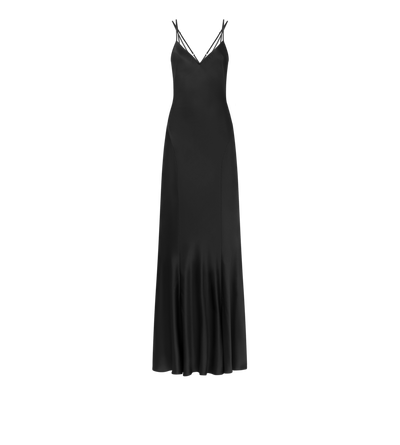TOM FORD SILK BLACK SILK EVENING SLIP DRESS WITH DOUBLE STRAPS