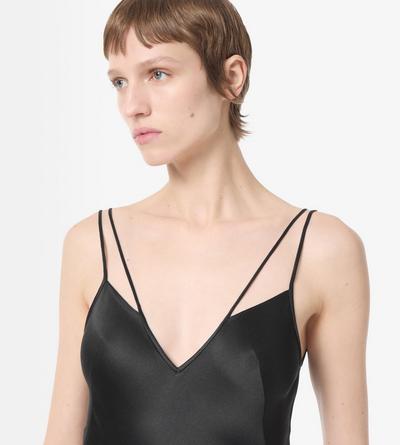 TOM FORD SILK BLACK SILK EVENING SLIP DRESS WITH DOUBLE STRAPS