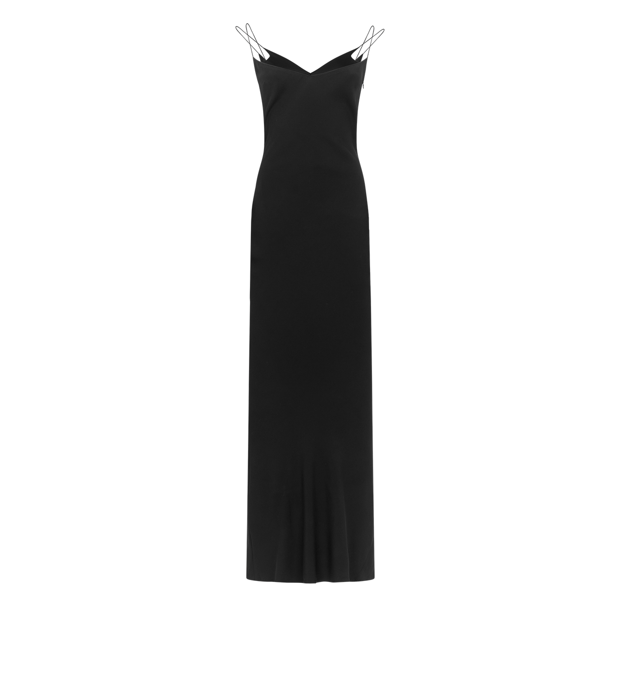 TOM FORD SATIN BLACK COCKTAIL SLIP DRESS WITH DOUBLE STRAPS
