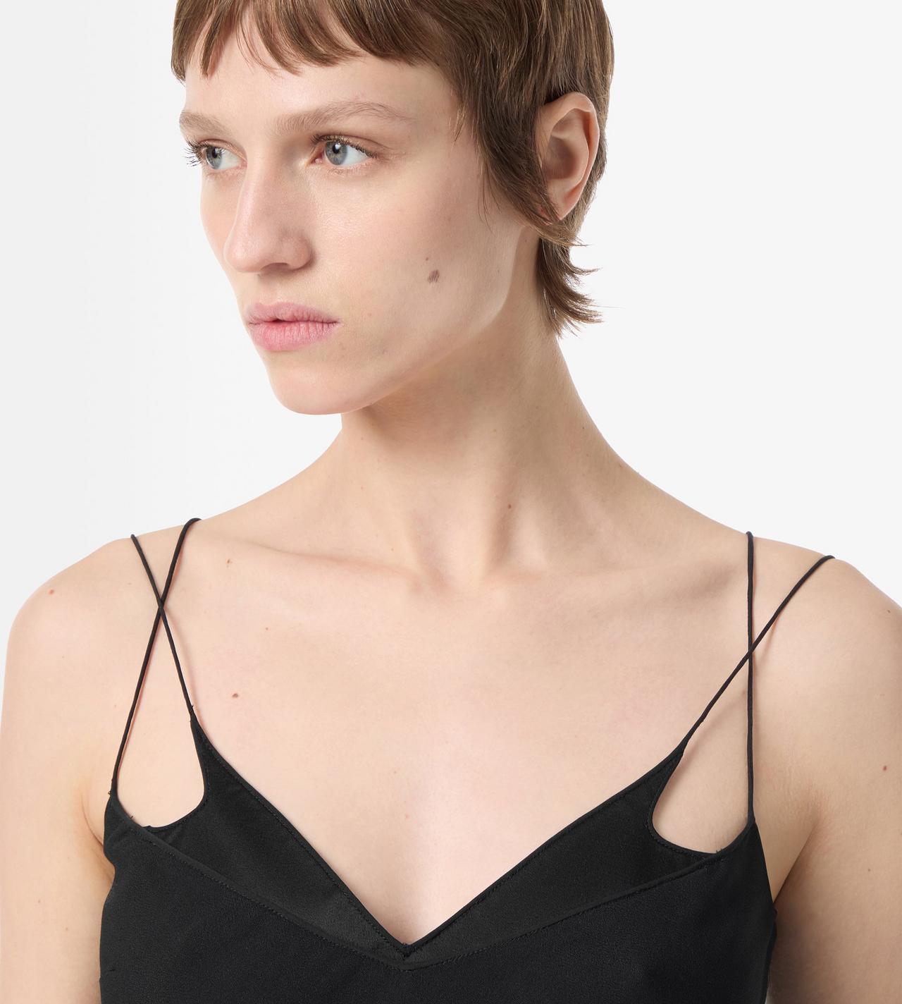TOM FORD SATIN BLACK COCKTAIL SLIP DRESS WITH DOUBLE STRAPS