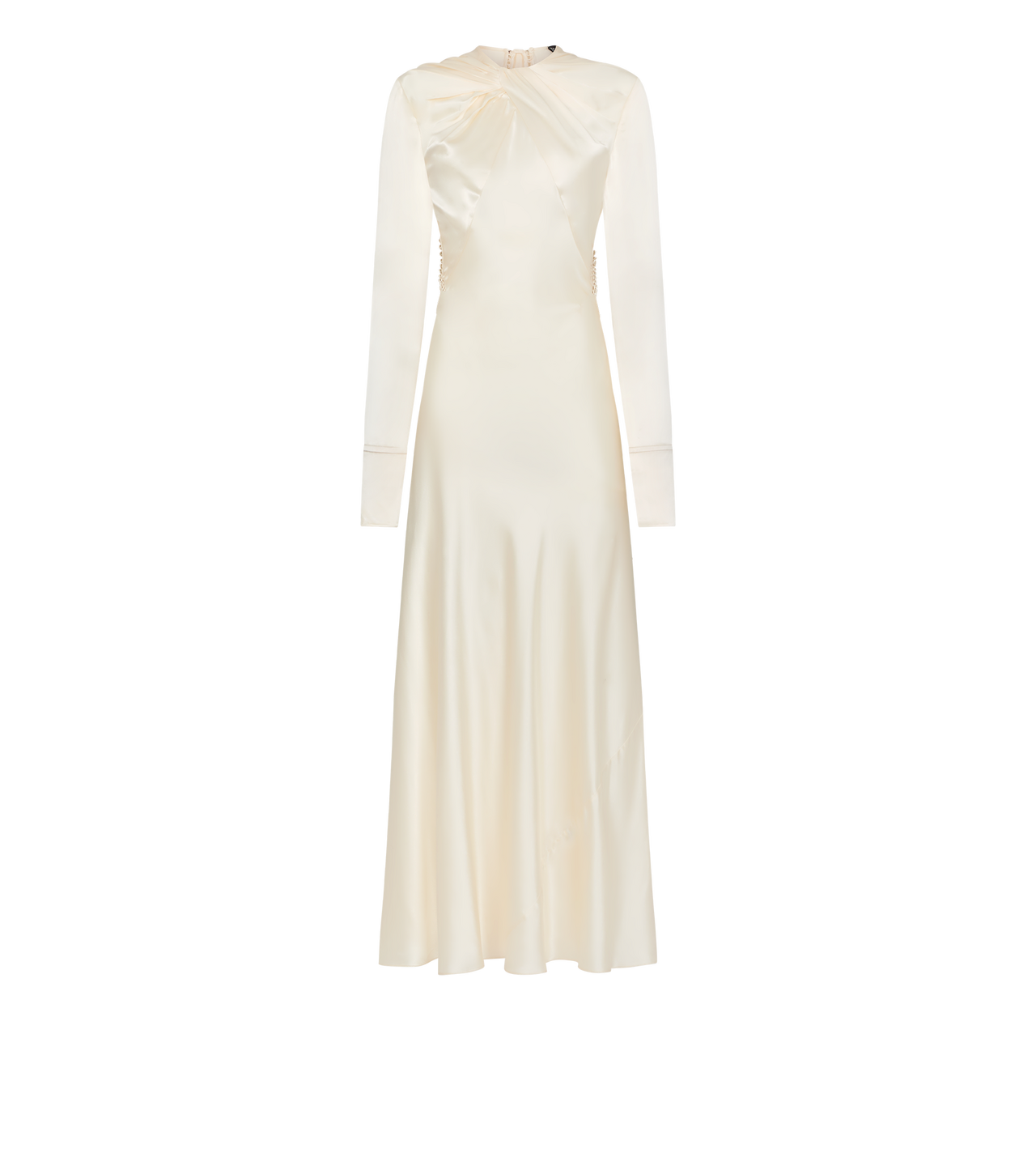 DRAPED COLLAR BIAS COCKTAIL DRESS image number 0