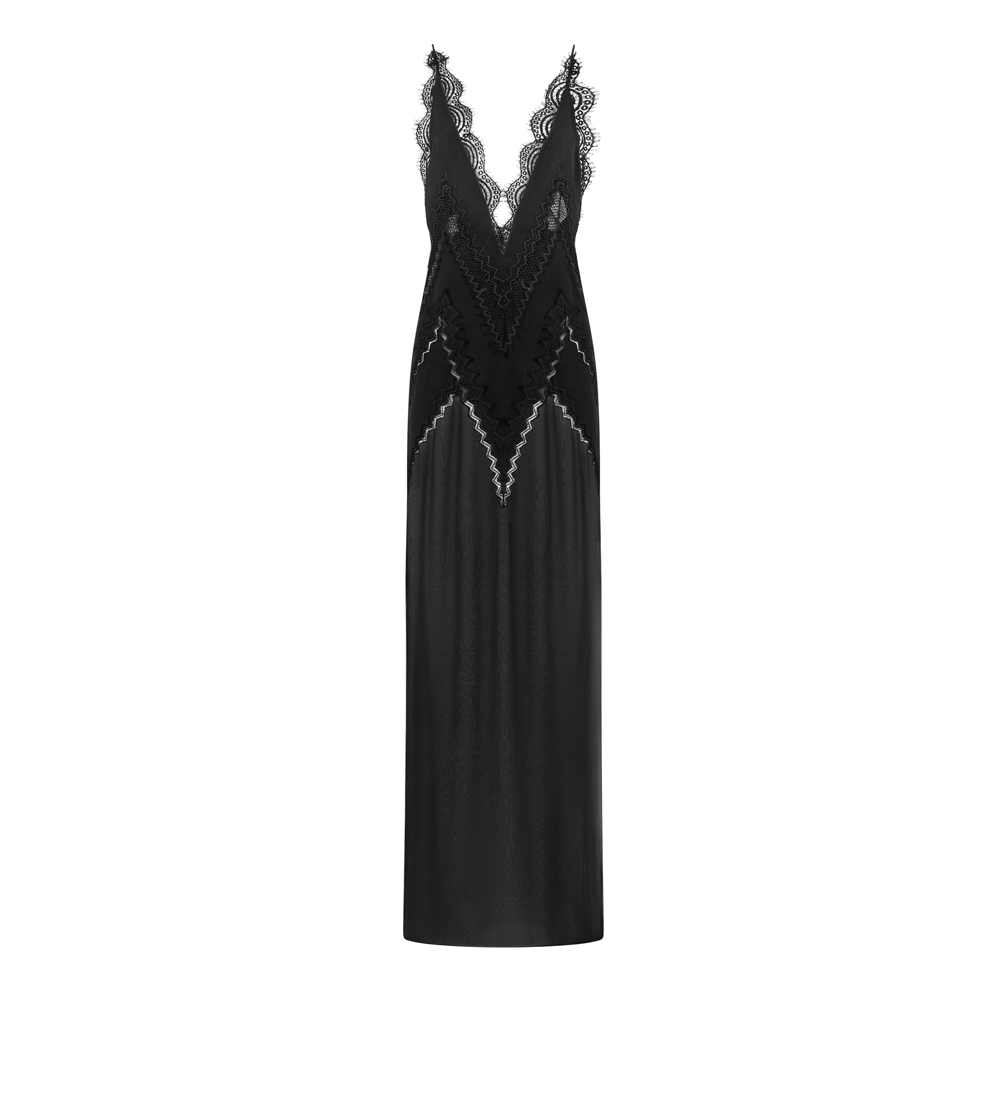 LACE-ENCRUSTED EVENING DRESS