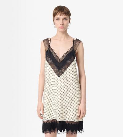 TOM FORD EMBROIDERY CREAM+BLACK LACE-ENCRUSTED CAMISOLE MINI COCKTAIL DRESS