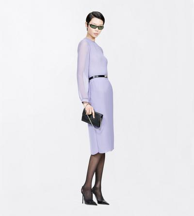 TOM FORD POLYESTER PERVINCA CHIFFON MICRO PLISS&Eacute; DRESS