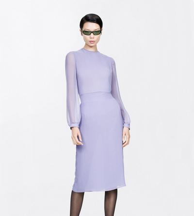 TOM FORD POLYESTER PERVINCA CHIFFON MICRO PLISS&Eacute; DRESS